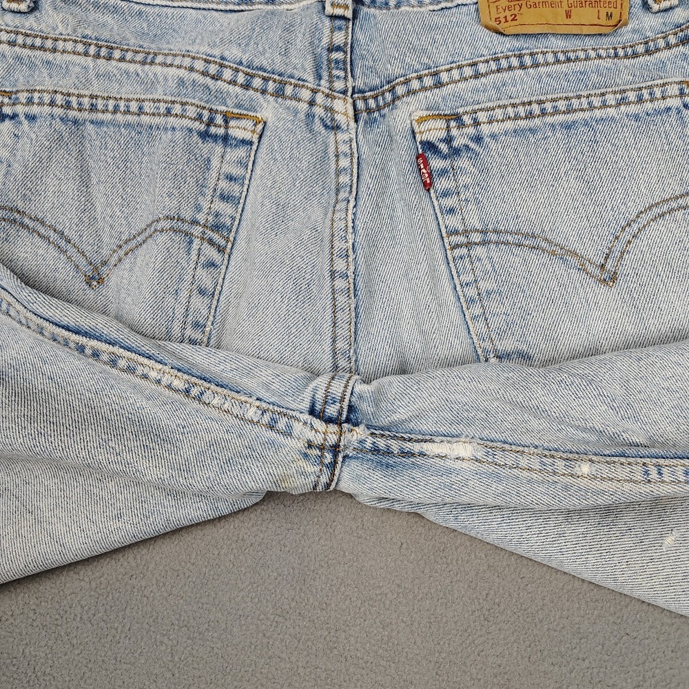 Vintage 90s Levis 512 Jeans Women 13 (Fits 8/9) Blue Straight Leg Grunge Biker - Picture 11 of 13